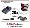 RuFFix ® Komplettset | 20x Pager + 1x Sendeeinheit + 2x Ladegerät - Gästeruf / Personenruf